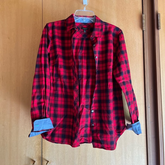 Talbots Red Blue Plaid Button Up Shirt, Women’s Size Small - Picture 4 of 7